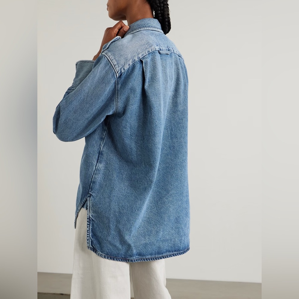 Citizens Of Humanity Ari Denim Relaxed Fit Button Up Shirt in Dweller Medium - Picture 2 of 10